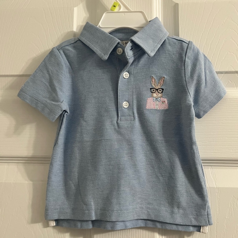 NWT Janie & Jack Baby Boy Easter Bunny Polo Shirt